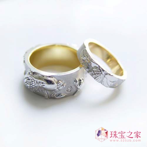 水鳳凰高級珠寶:“深情永恒”花鳥系列 對戒