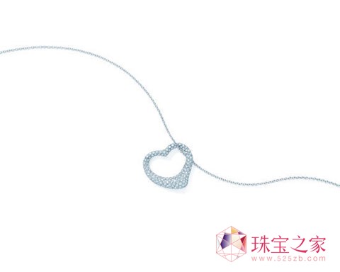 Open Heart鉑金鑲鉆吊墜