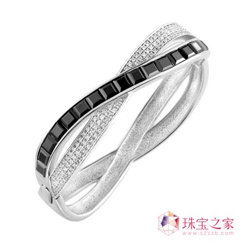 黑白晶鉆純銀鍍銠手鐲RMB7,500